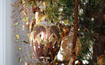 Christmas ornament on a decorated tree