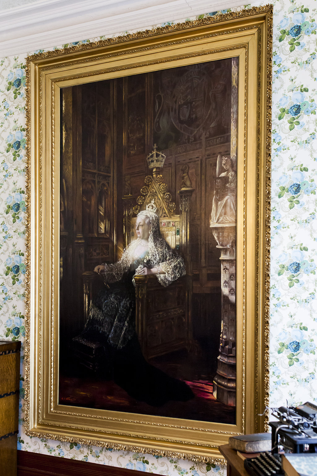Portrait of Queen Victorian which hangs in the museum library of Government House SK