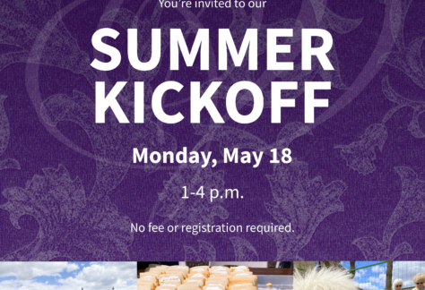 Promotional graphic for the Summer Kickoff at Government House, with imagery of a petting zoo, cookies and a car show.